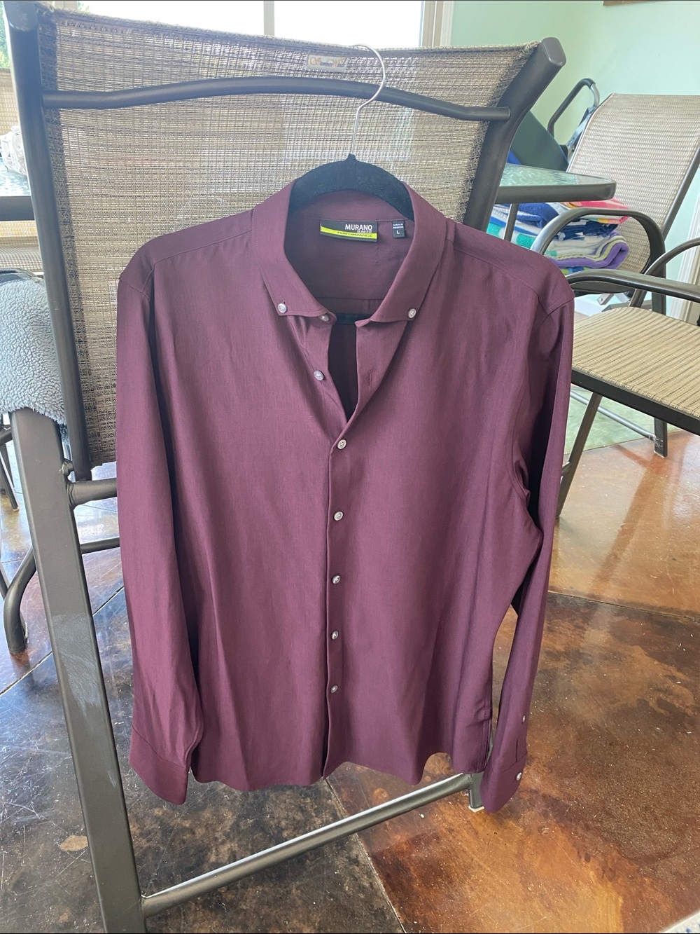 Murano Men's Deep Wine Button-Down Shirt